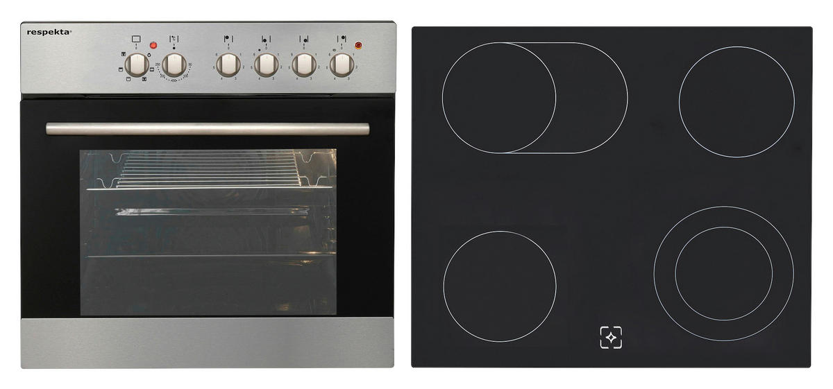 Respekta Küchenblock Amanda schwarz Hochglanz B/H/T: ca. 310x200x60 cm Amanda - weiß/schwarz (310,00/200,00/60,00cm) - Respekta