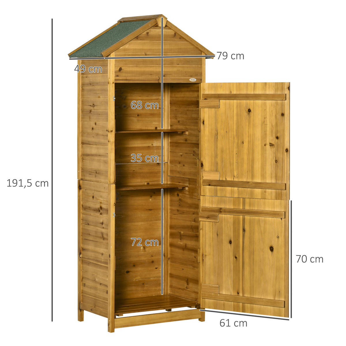 Outsunny Gartenhaus natur B/H/L: ca. 49x191,5x79 cm Gartenhaus - natur (79,00/49,00/191,50cm) - Outsunny
