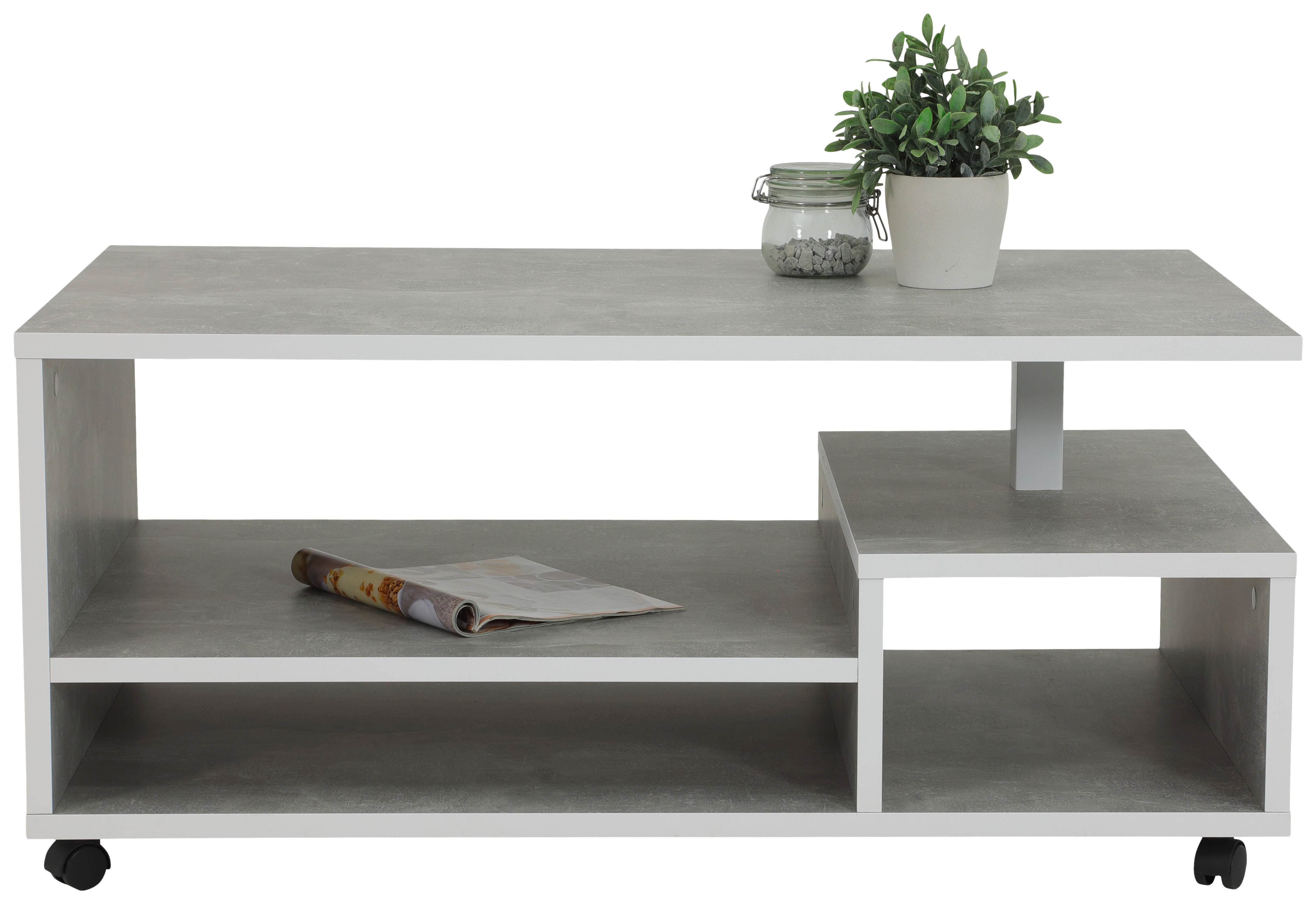 Couchtisch Eike Beton Optik weiß Nachbildung B/H/T: ca. 110x50x68 cm Eike - Beton/weiß (110,00/50,00/68,00cm)