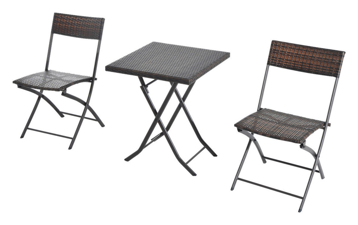 Outsunny Balkonset café braun Polyrattan Balkonset_3tlg. - café braun - Outsunny