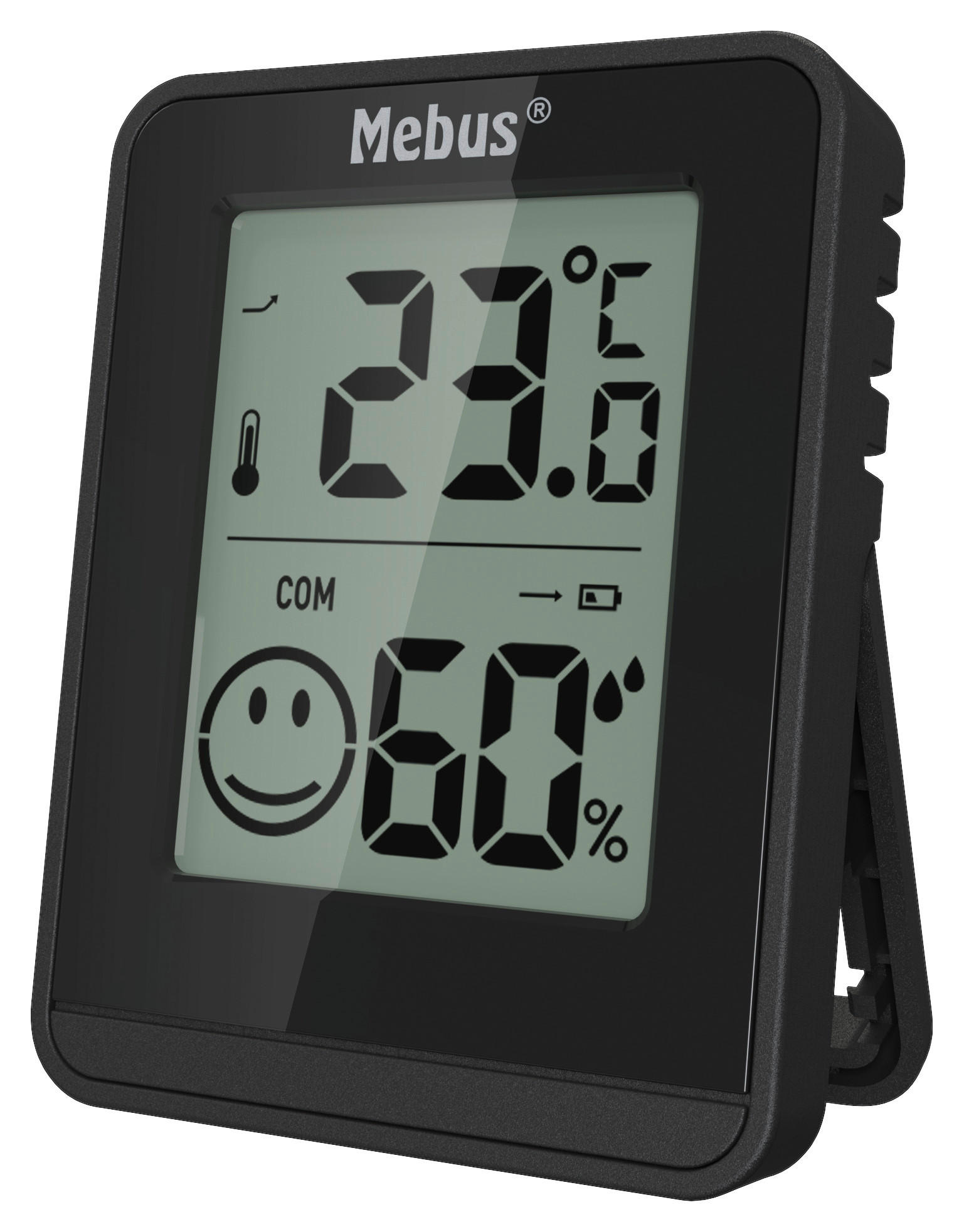 Mebus Thermometer schwarz B/H/L: ca. 4,3x1,3x4,3 cm