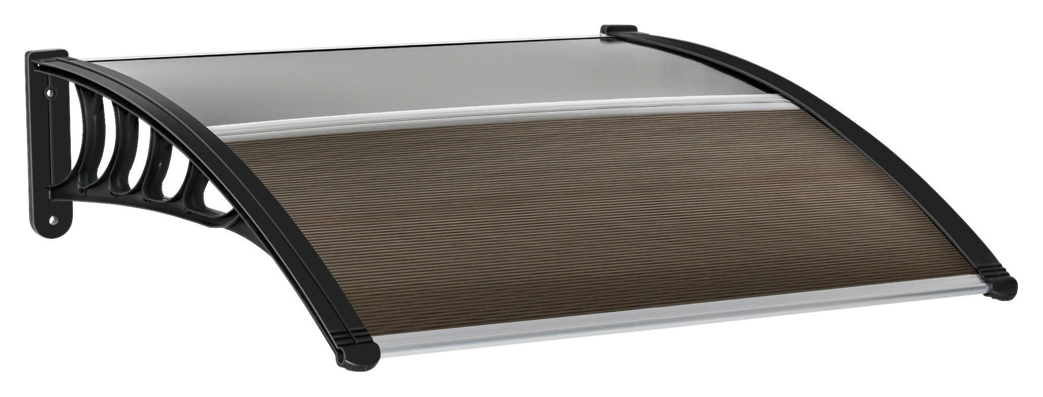 Outsunny Pultvordach braun B/H/L: ca. 96,5x27x103 cm Pultvordach - braun/schwarz (103,00/96,50/27,00cm) - Outsunny