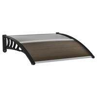 Outsunny Pultvordach braun B/H/L: ca. 96,5x27x103 cm Pultvordach - braun/schwarz (103,00/96,50/27,00cm) - Outsunny
