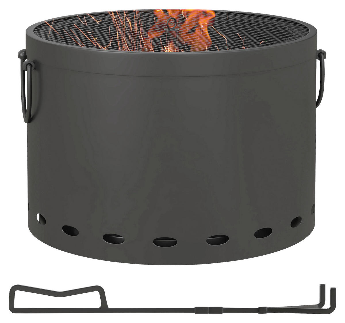 Outsunny Feuerschale dunkelgrau Polypropylen B/H/L: ca. 38x38x27 cm Feuerschale - dunkelgrau (27,00/38,00/38,00cm) - Outsunny