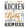 Dekosticker Spruch bunt B/L: ca. 50x70 cm 2 tlg. Dekosticker Kochen mit Liebe - bunt (50,00/70,00cm)