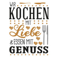 Dekosticker Spruch bunt B/L: ca. 50x70 cm 2 tlg. Dekosticker Kochen mit Liebe - bunt (50,00/70,00cm)
