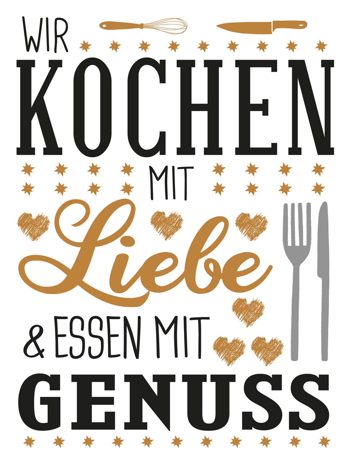 Dekosticker Spruch bunt B/L: ca. 50x70 cm 2 tlg. Dekosticker Kochen mit Liebe - bunt (50,00/70,00cm)