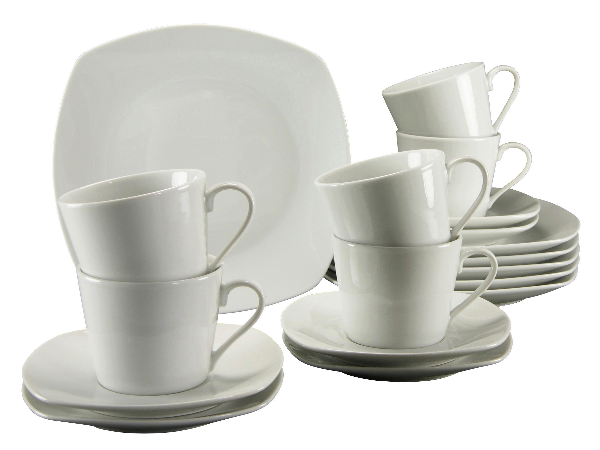 CreaTable Kaffeeservice Amelie weiß Porzellan 18 tlg. Amelie - weiß - CreaTable