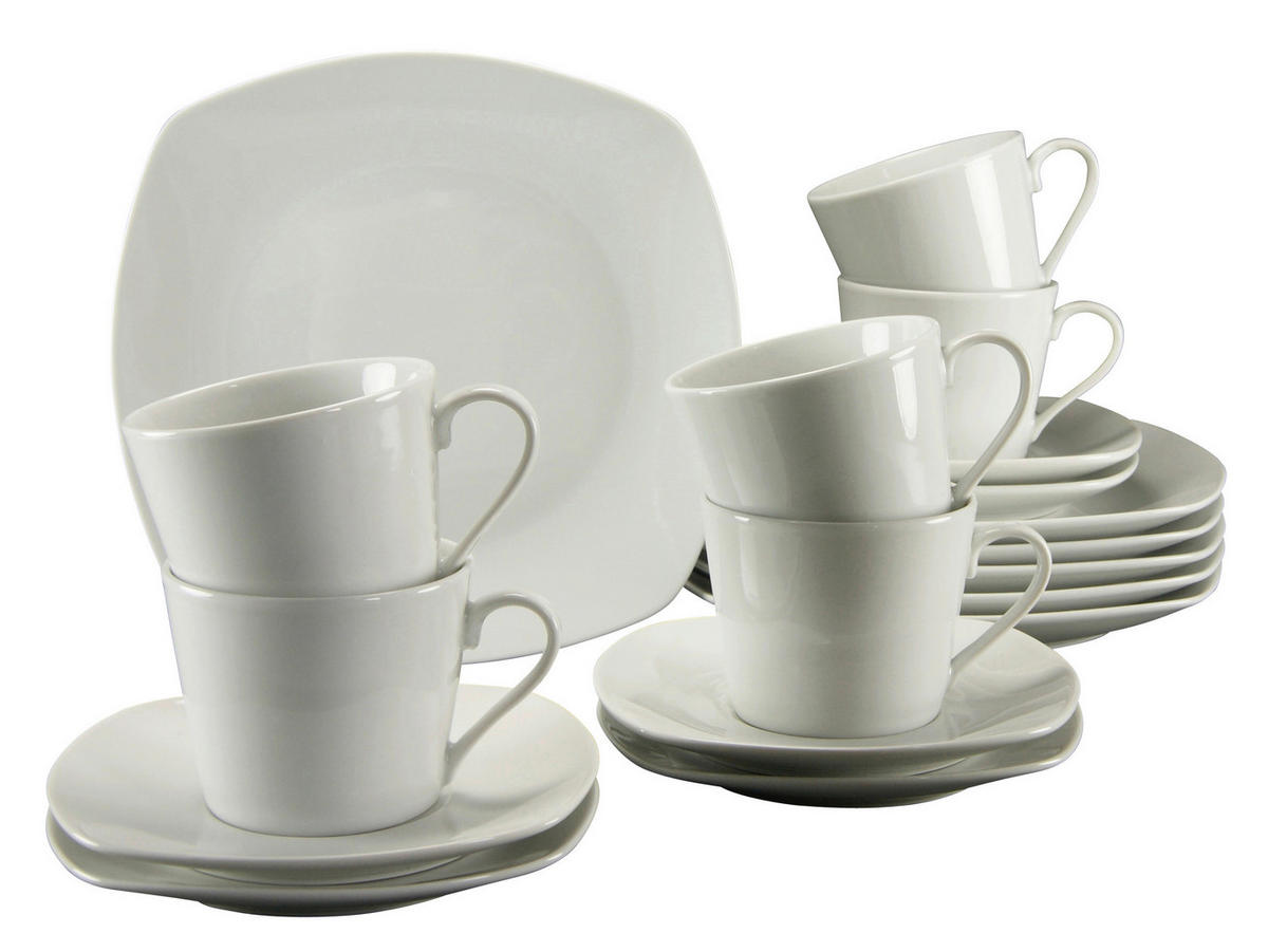 CreaTable Kaffeeservice Amelie weiß Porzellan 18 tlg. Amelie - weiß - CreaTable