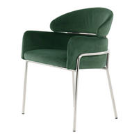 Stuhl Elva 101 grün Microfaser B/H/T: ca. 58x79x57 cm Elva 101 - grün/silber (58,00/79,00/57,00cm) - 360 Living