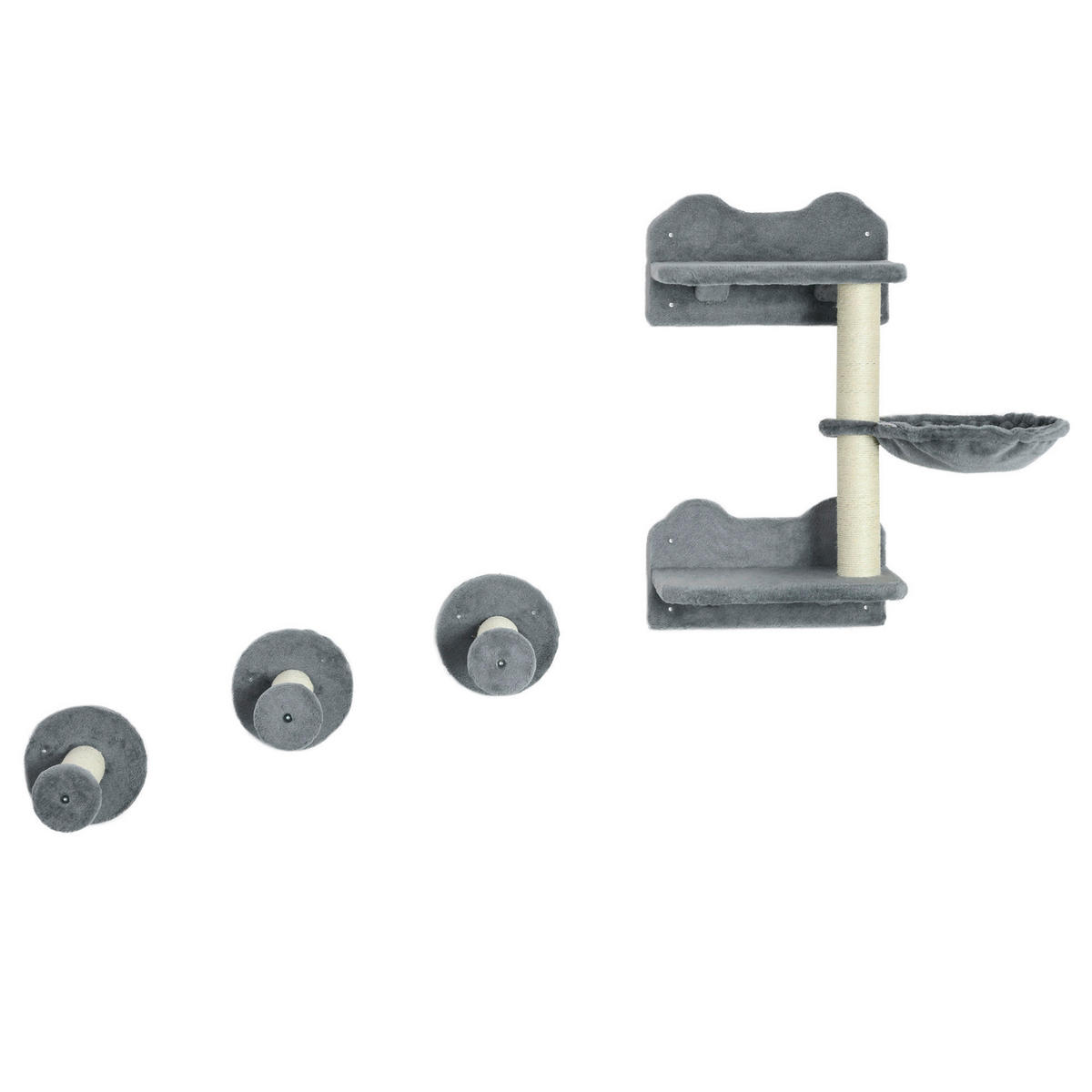 PawHut Fitness-Zubehör grau Edelstahl B/H/L: ca. 28x40x73 cm Kletterwand - grau (73,00/28,00/40,00cm) - PawHut