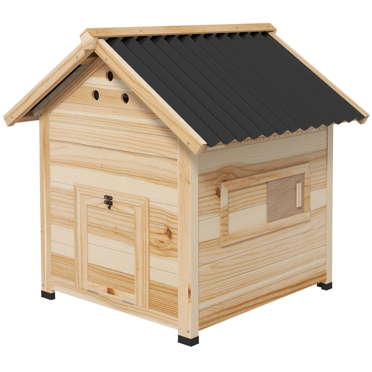 PawHut Tier-Zubehör natur Holz B/H/L: ca. 90x78x92 cm Entenhaus - natur (92,00/90,00/78,00cm) - PawHut