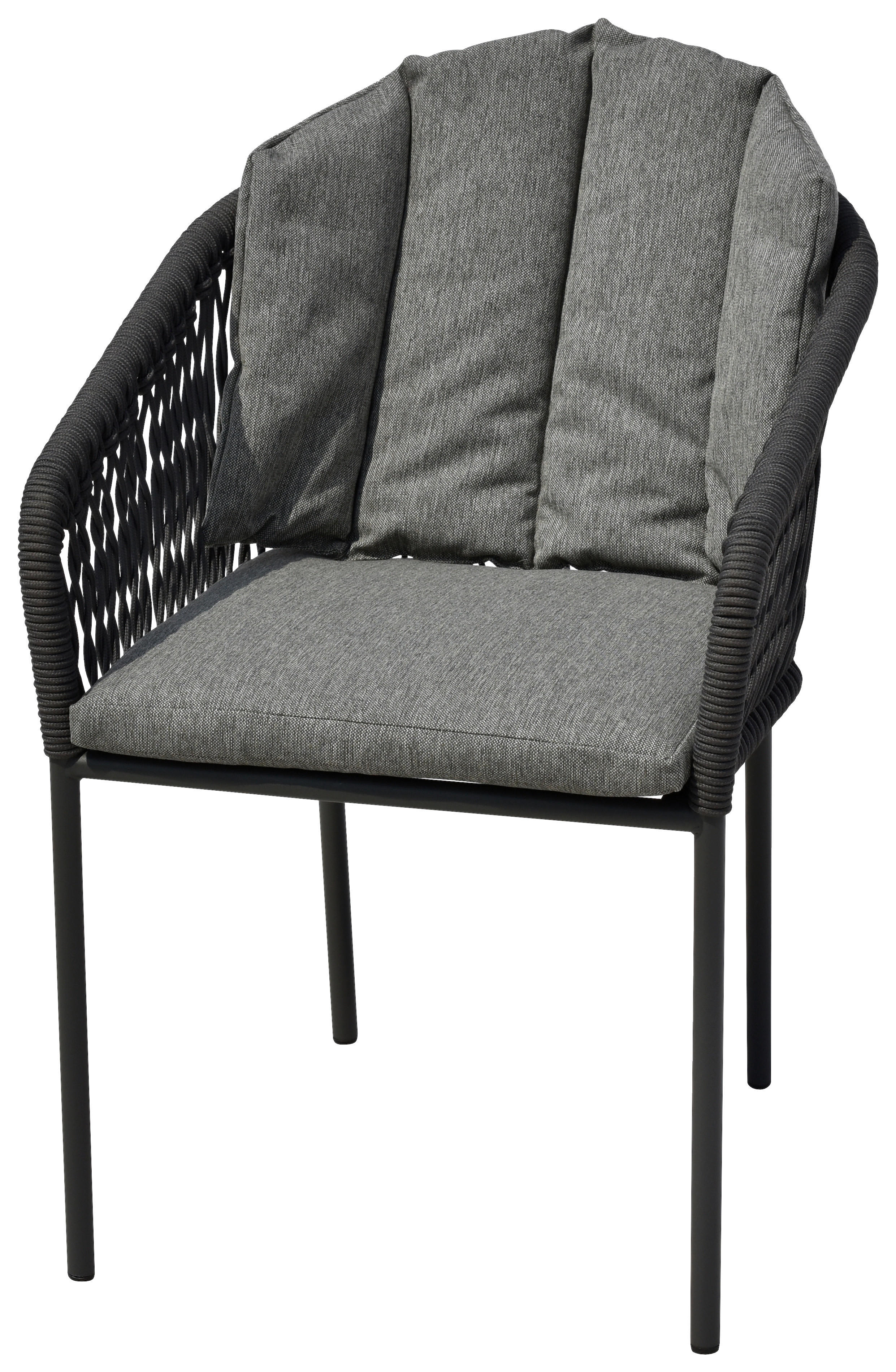 Thumbnail - POCOline Gartenstuhl grau Webstoff B/H/L: ca. 68x79x58 cm