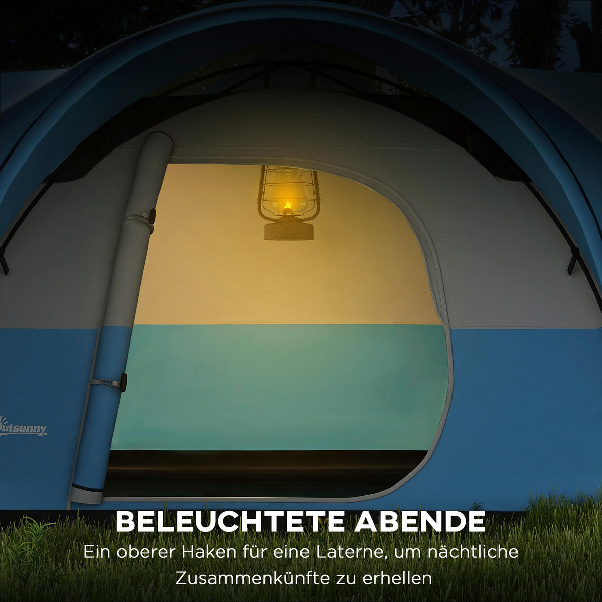 Outsunny Tunnelzelt B/H/L: ca. 300x198x550 cm Tunnelzelt - blau (550,00/300,00/198,00cm) - Outsunny