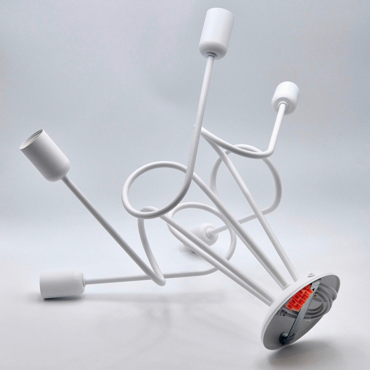 Lamkur Kronleuchter weiß Stahl B/H/L: ca. 39x54x54 cm E27 5 Brennstellen Lizzy - weiß (54,00/39,00/54,00cm) - Lamkur