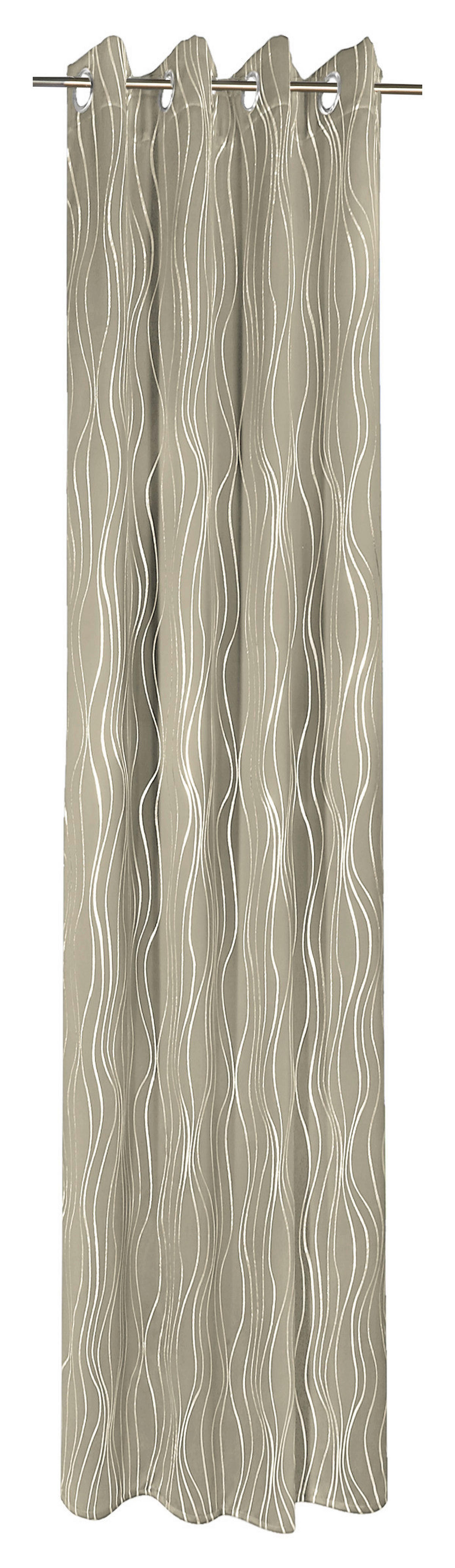 Verdunklungsvorhang Monaco creme B/L: ca. 135x245 cm Monaco - creme/silber (135,00/245,00cm)