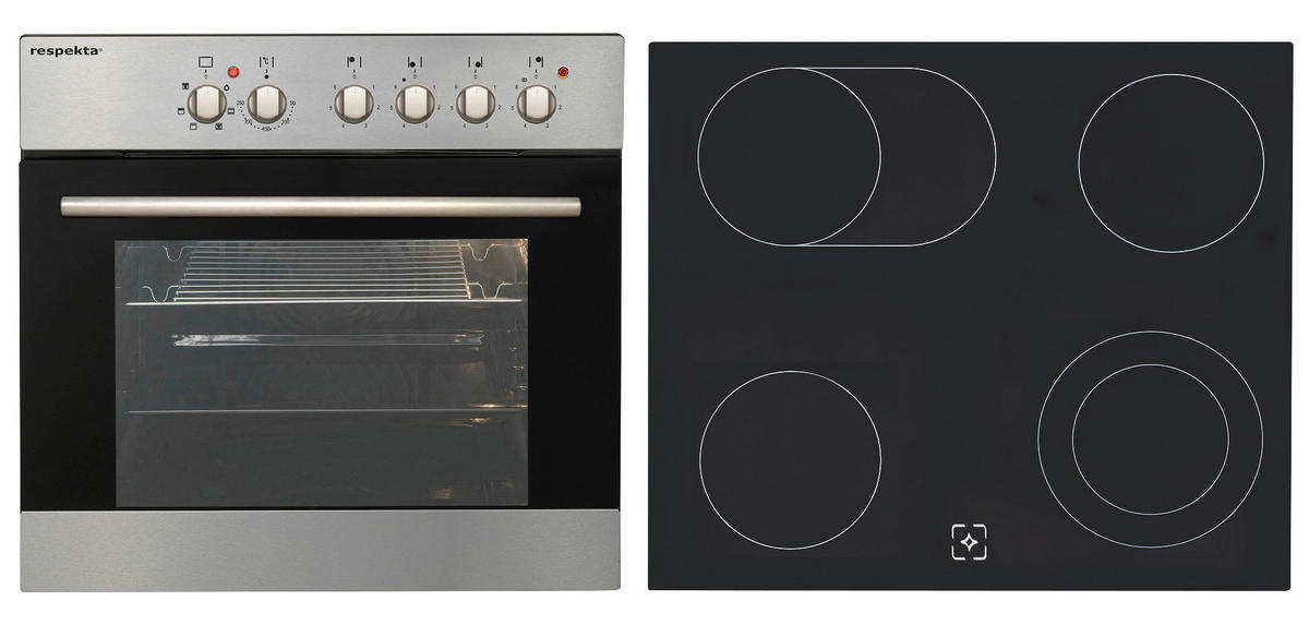 Respekta Küchenblock Amanda grau Hochglanz B/H/T: ca. 220x200x60 cm Amanda - weiß/Edelstahloptik (220,00/200,00/60,00cm) - Respekta