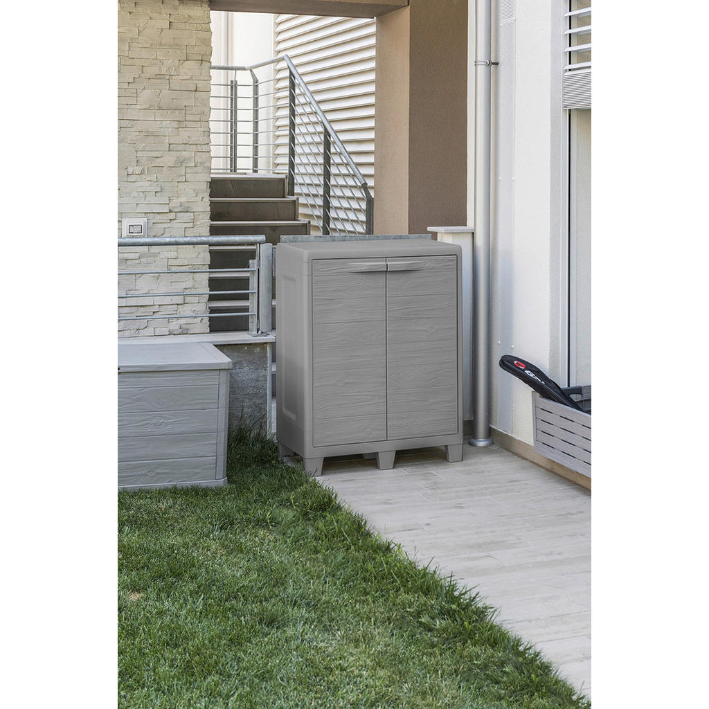 Thumbnail - Toomax Kunststoffschrank Woodys grau Kunststoff B/H/L: ca. 46x101x78 cm