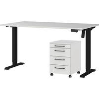 Büro-Sets 9749-581 Lichtgrau schwarz B/H/T: ca. 197x119x80 cm 9749-581 - Lichtgrau/schwarz (197,00/119,00/80,00cm) - Germania