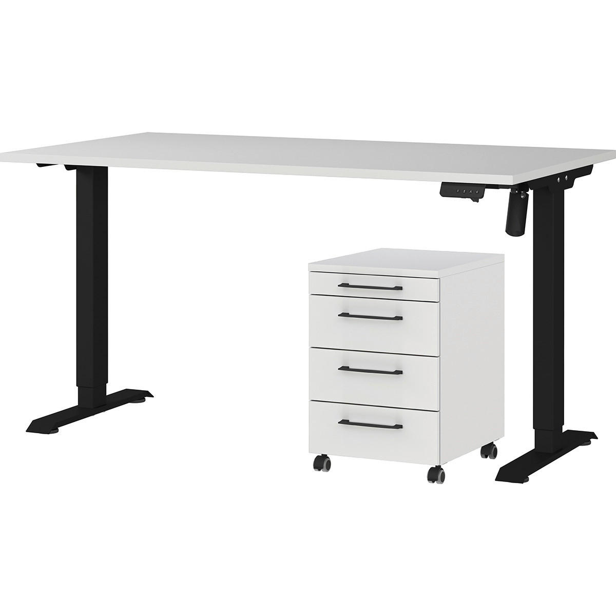 Büro-Sets 9749-581 Lichtgrau schwarz B/H/T: ca. 197x119x80 cm 9749-581 - Lichtgrau/schwarz (197,00/119,00/80,00cm) - Germania