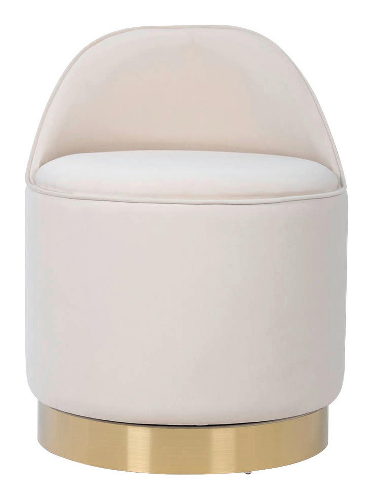 Hocker Viktor 100 elfenbein Samt H/D: ca. 68x52 cm Viktor 100 - gold/elfenbein (52,00/68,00cm) - 360 Living