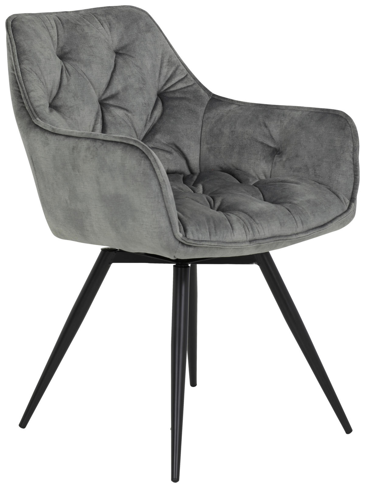 Stuhl Florentina 2er Set grau Vintage Samtoptik B/H/T: ca. 49x84x63 cm Florentina 2er Set - schwarz/grau (49,00/84,00/63,00cm) - Hela