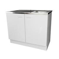 Spülenschrank Top matt B/H/T: ca. 100x85x50 cm Top - weiß (100,00/85,00/50,00cm) - Menke