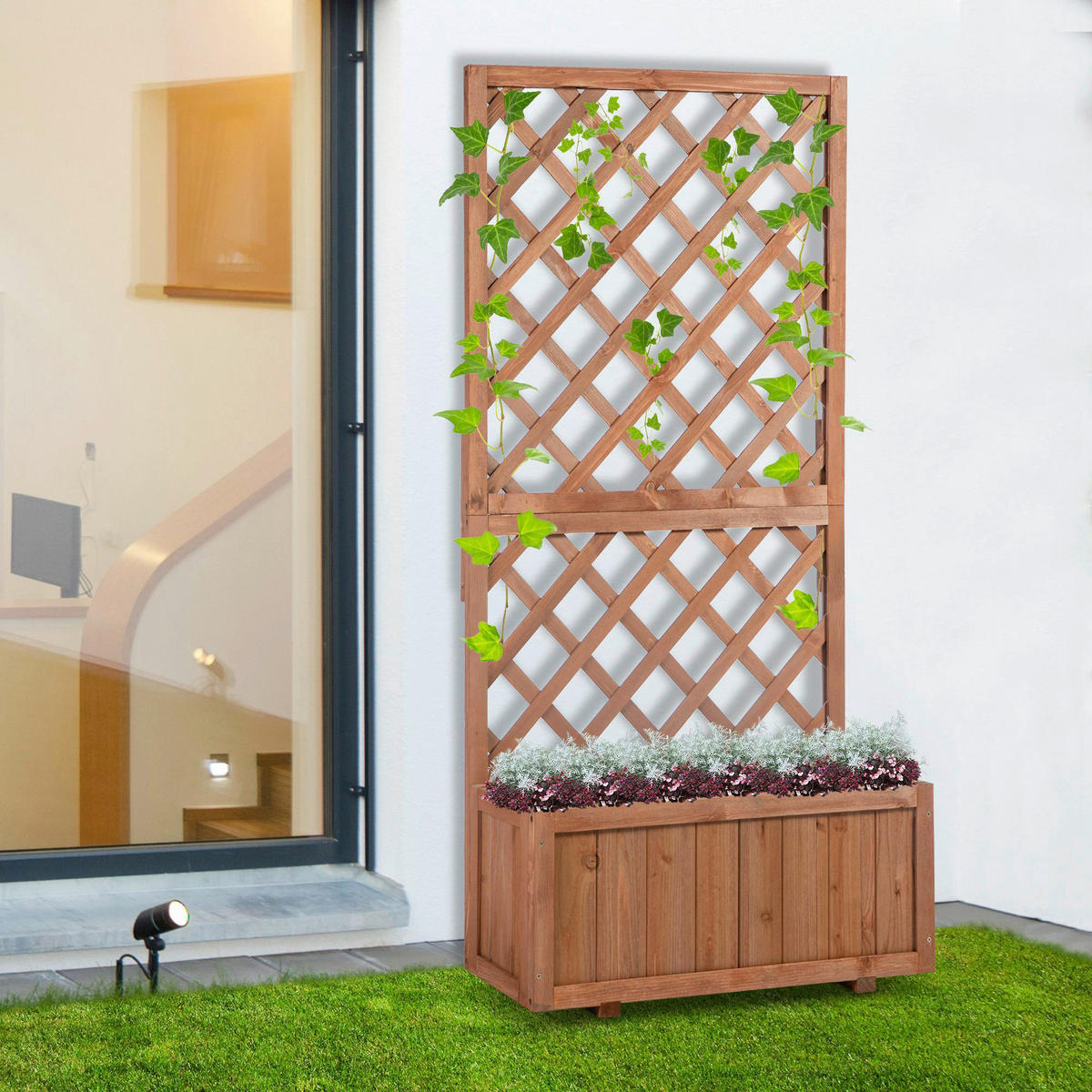 Outsunny Pflanzkasten Holz B/H/L: ca. 25x27x67 cm Pflanzkasten 845-127 - (67,00/25,00/27,00cm) - Outsunny