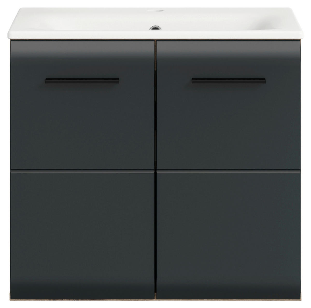 Waschplatz Ice Nox Oak Nachbildung schwarz matt B/H/T: ca. 60x55x46 cm Ice - schwarz (60,00/55,00/46,00cm) - xonox.home
