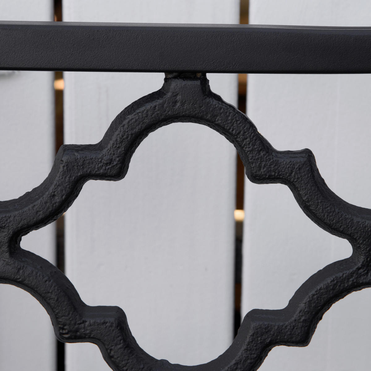 Outsunny Gartenbank schwarz Eisen B/H/L: ca. 58,5x89x128 cm Gartenbank - schwarz (128,00/58,50/89,00cm) - Outsunny