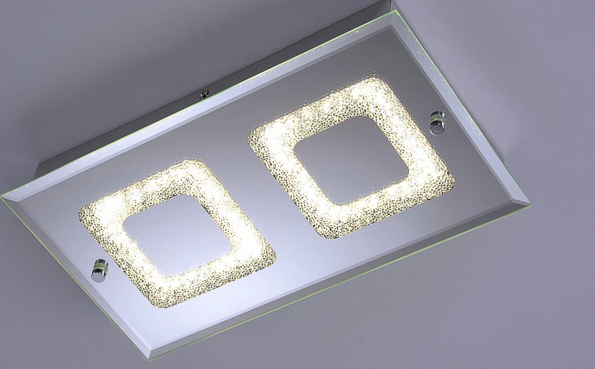Just Light LED-Deckenleuchte LISA 11571-17 Chrom klar Glas Metall B/H/T: ca. 20x5,8x36 cm 2 Brennstellen LISA - klar/Chrom (20,00/5,80/36,00cm) - Just Light