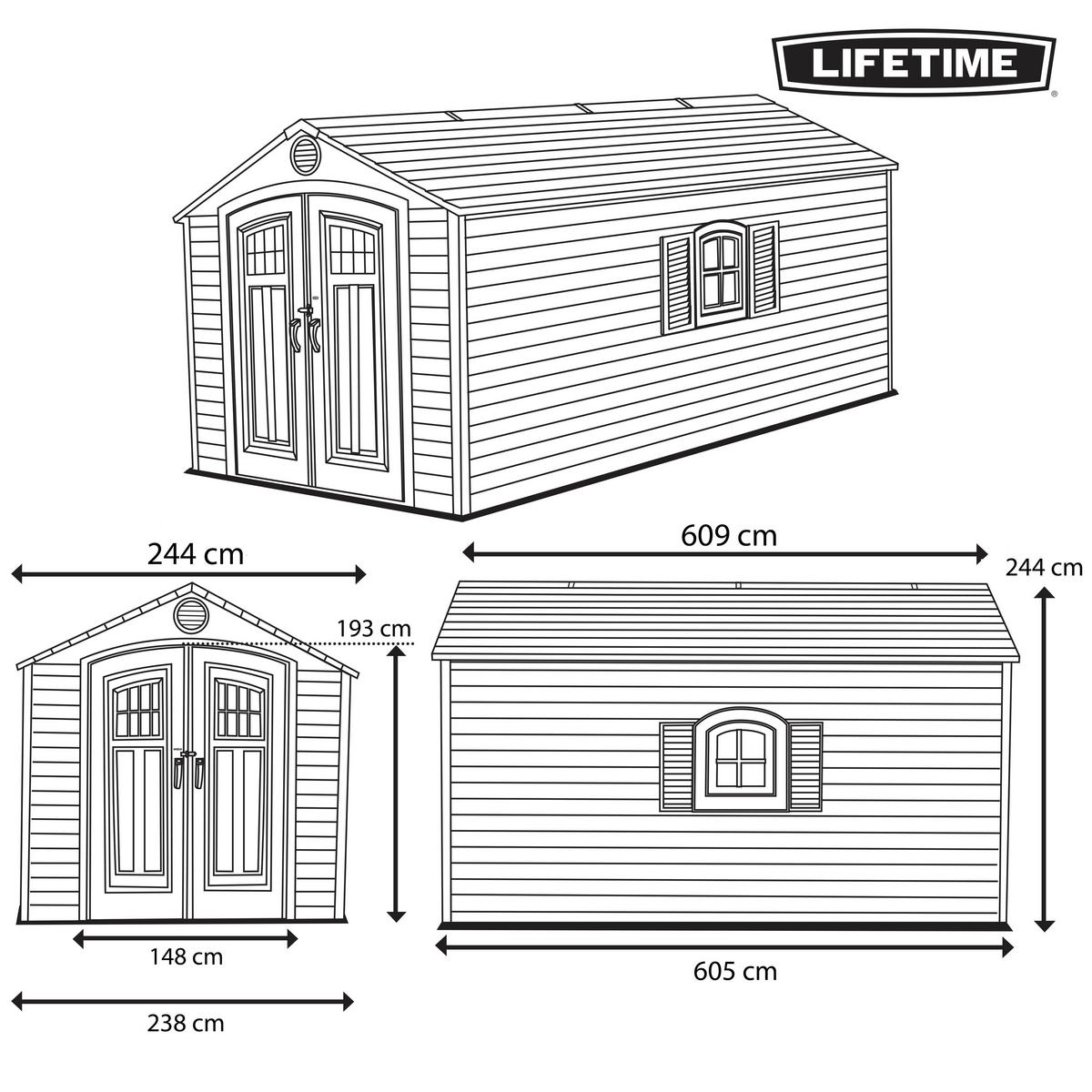 Lifetime Gartenhaus Giant Giant - (609,00/244,00/244,00cm) - Lifetime