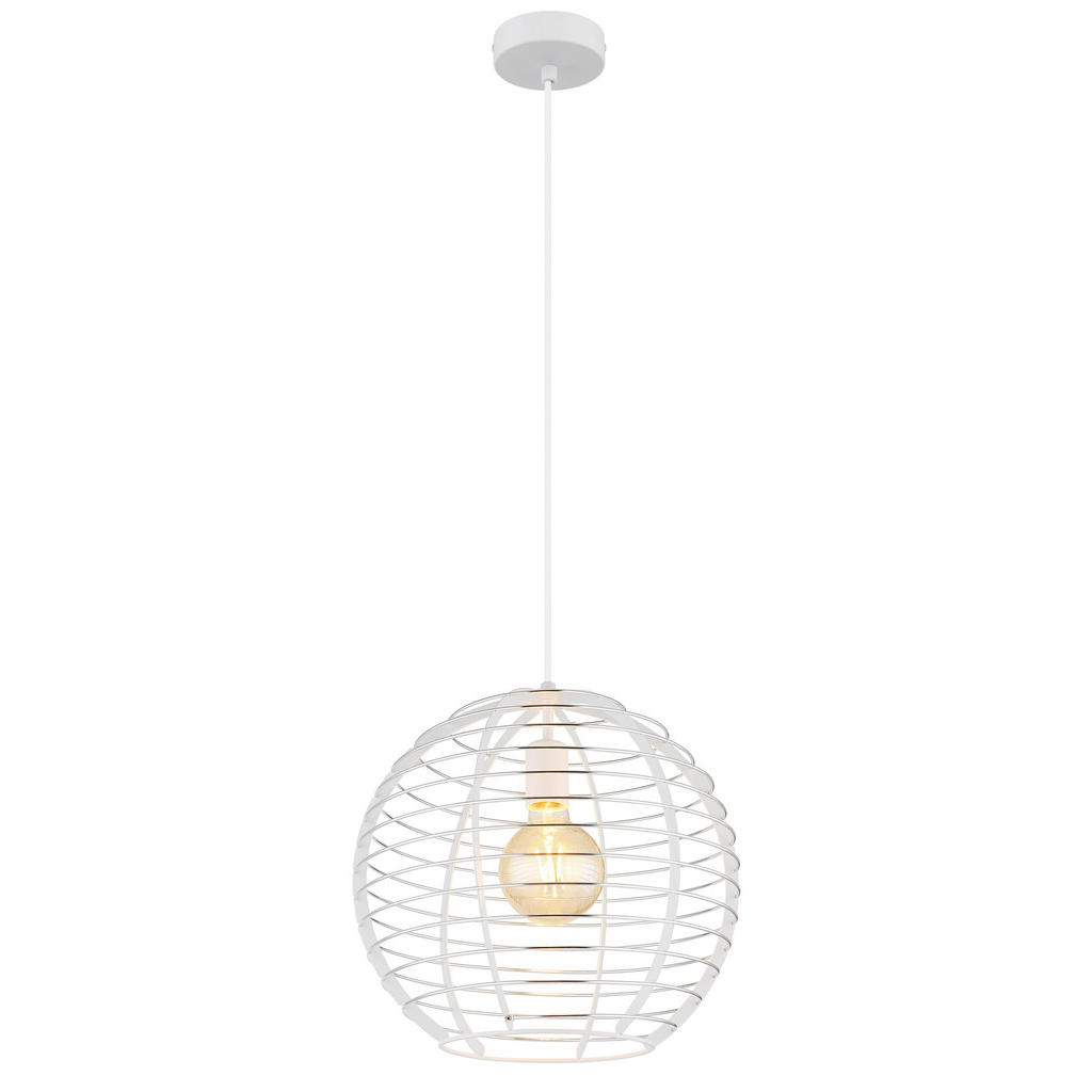 Thumbnail - GLOBO Hängeleuchte Chrom weiß Metall Aluminium B/H/L: ca. 40x39,5x40 cm E27 1 Brennstellen