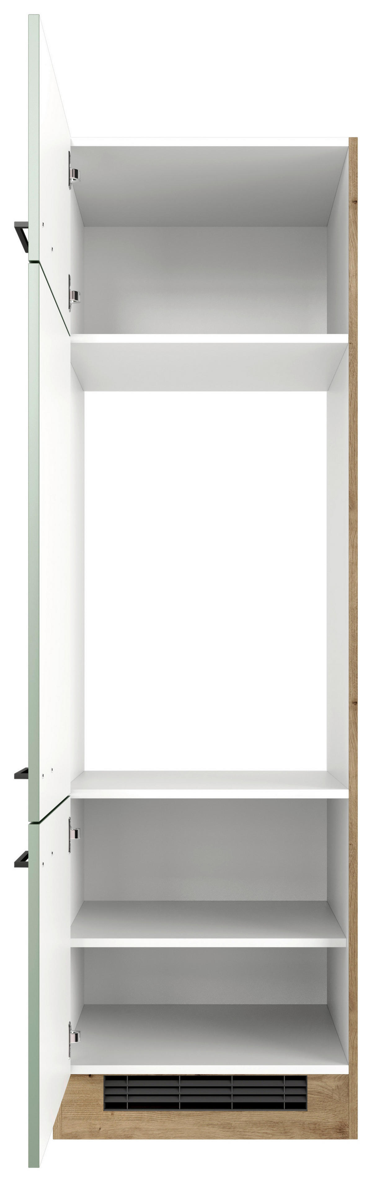 Kühlumbauschrank Cara grün B/H/T: ca. 60x200x57 cm Cara - Eiche/schwarz (60,00/200,00/57,00cm) - Flex-Well