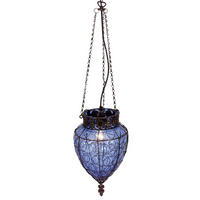 Näve Leuchten Pendelleuchte blau Glas Metall B/H/T/D: ca. 25x39x25x25 cm E27 1 Brennstellen ORIENT - blau (25,00/39,00/25,00cm) - Näve Leuchten