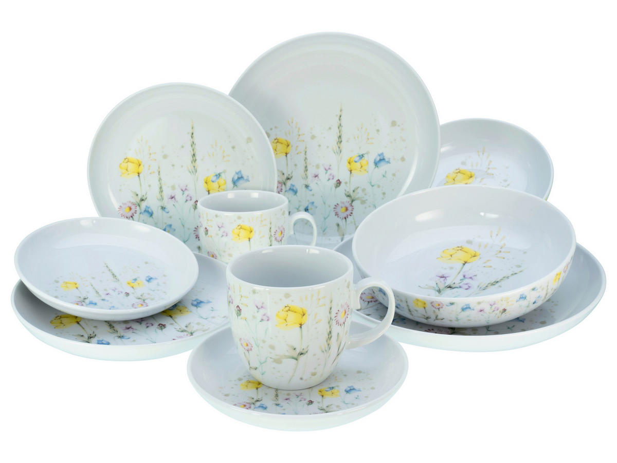 CreaTable Kombiservice Allround - WIESENBLUMEN multicolor Porzellan 10 tlg. Allround - WIESENBLUMEN - multicolor - CreaTable