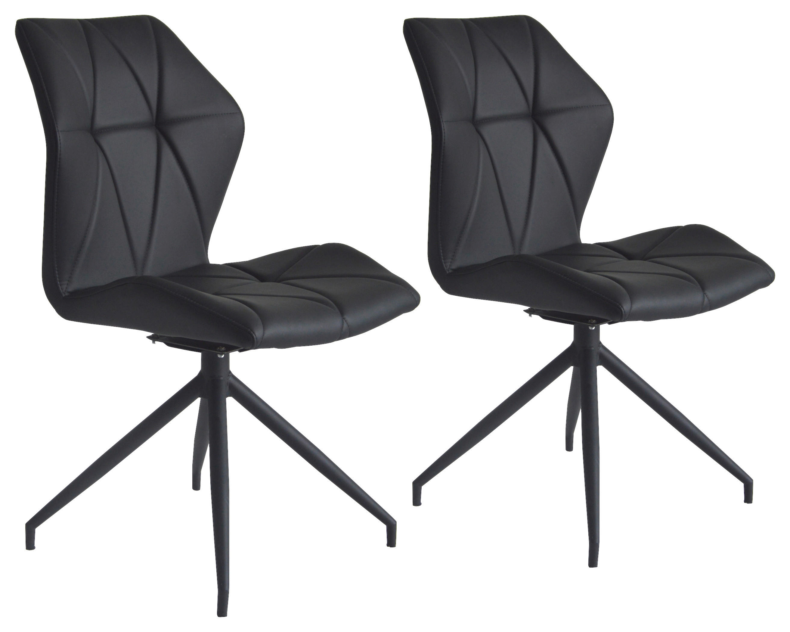 Stuhl IMKE  2er-Set schwarz schwarz Kunstleder Metall B/H/T: ca. 52x90,5x62 cm IMKE  2er-Set - schwarz (52,00/90,50/62,00cm) - byLIVING