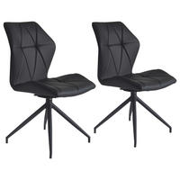 Stuhl IMKE  2er-Set schwarz schwarz pulverbeschichtet Kunstleder B/H/T: ca. 52x90,5x62 cm IMKE  2er-Set - schwarz (52,00/90,50/62,00cm) - byLIVING