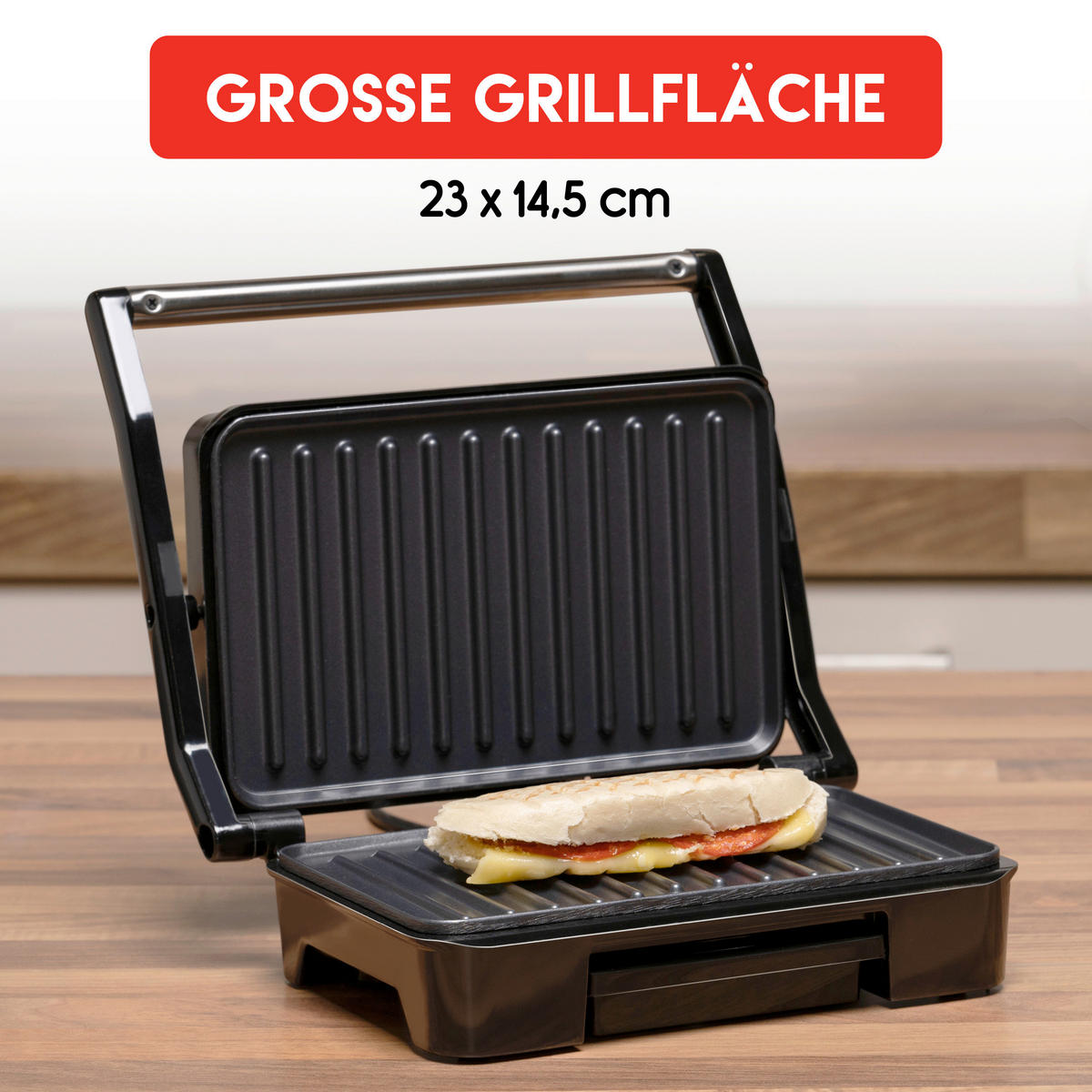 alpina Kontaktgrill silber Aluminium B/H/L: ca. 24x9,5x27,5 cm Kontaktgrill - silber (27,50/24,00/9,50cm) - alpina
