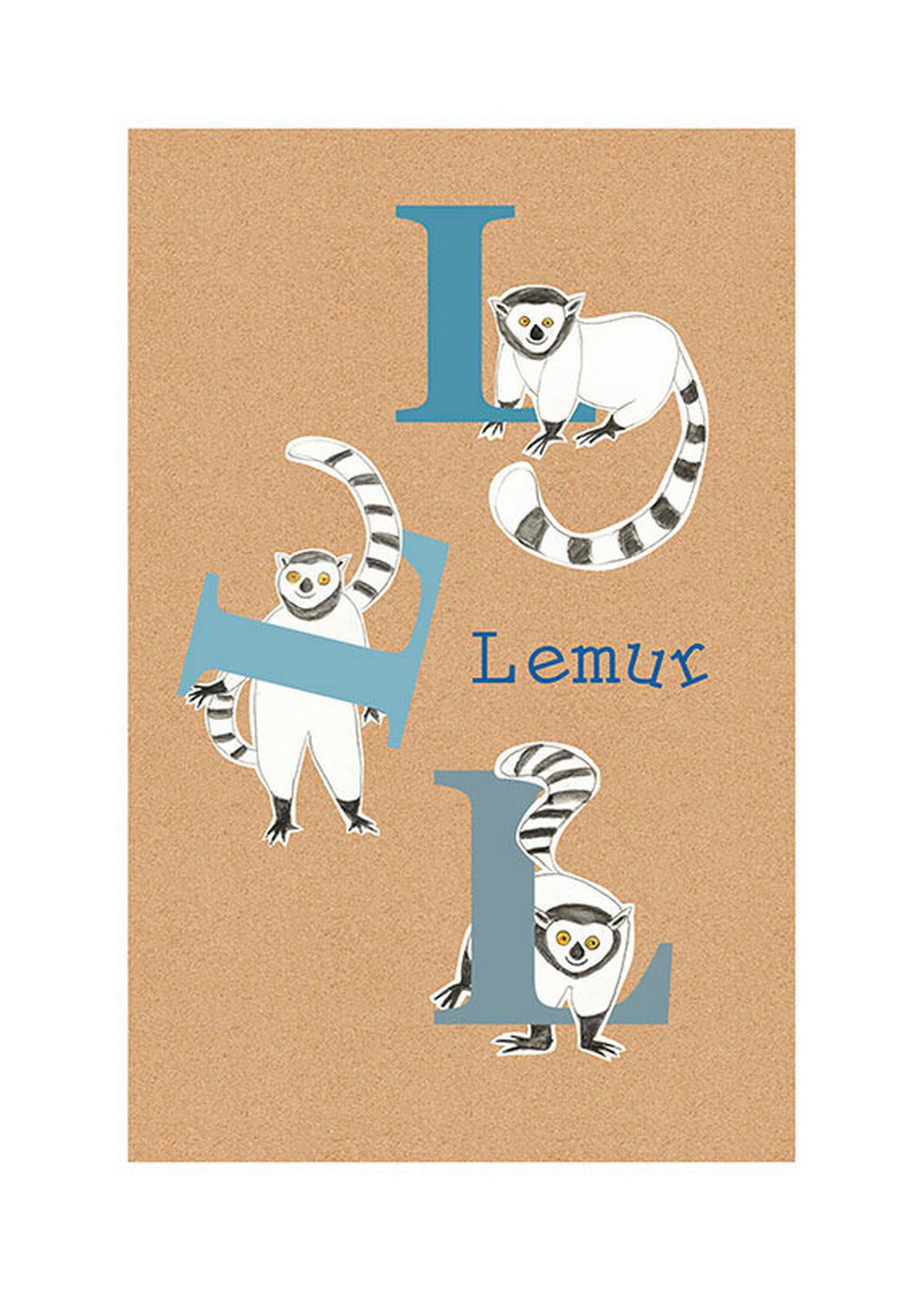 Komar Poster ABC Animal L Buchstaben B/L: ca. 50x70 cm ABC Animal L - (50,00/70,00cm) - Komar