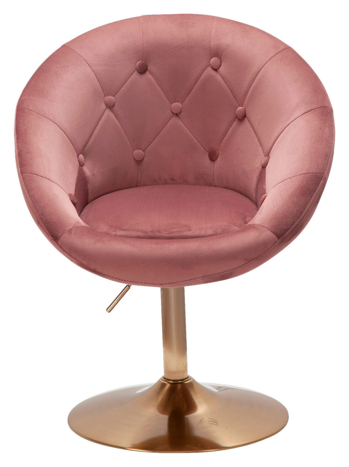 Wohnling Sessel rosa gold Samt Eisen B/H/T: ca. 67x80x62 cm Loungesessel - gold/rosa (67,00/80,00/62,00cm) - Wohnling