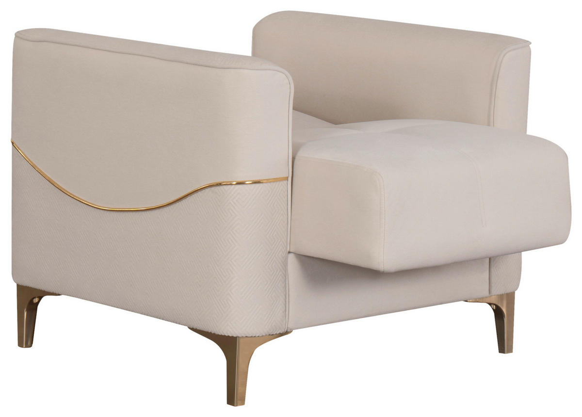 Sofa 3-2-1 Salda beige Microfaser Salda - gold/beige