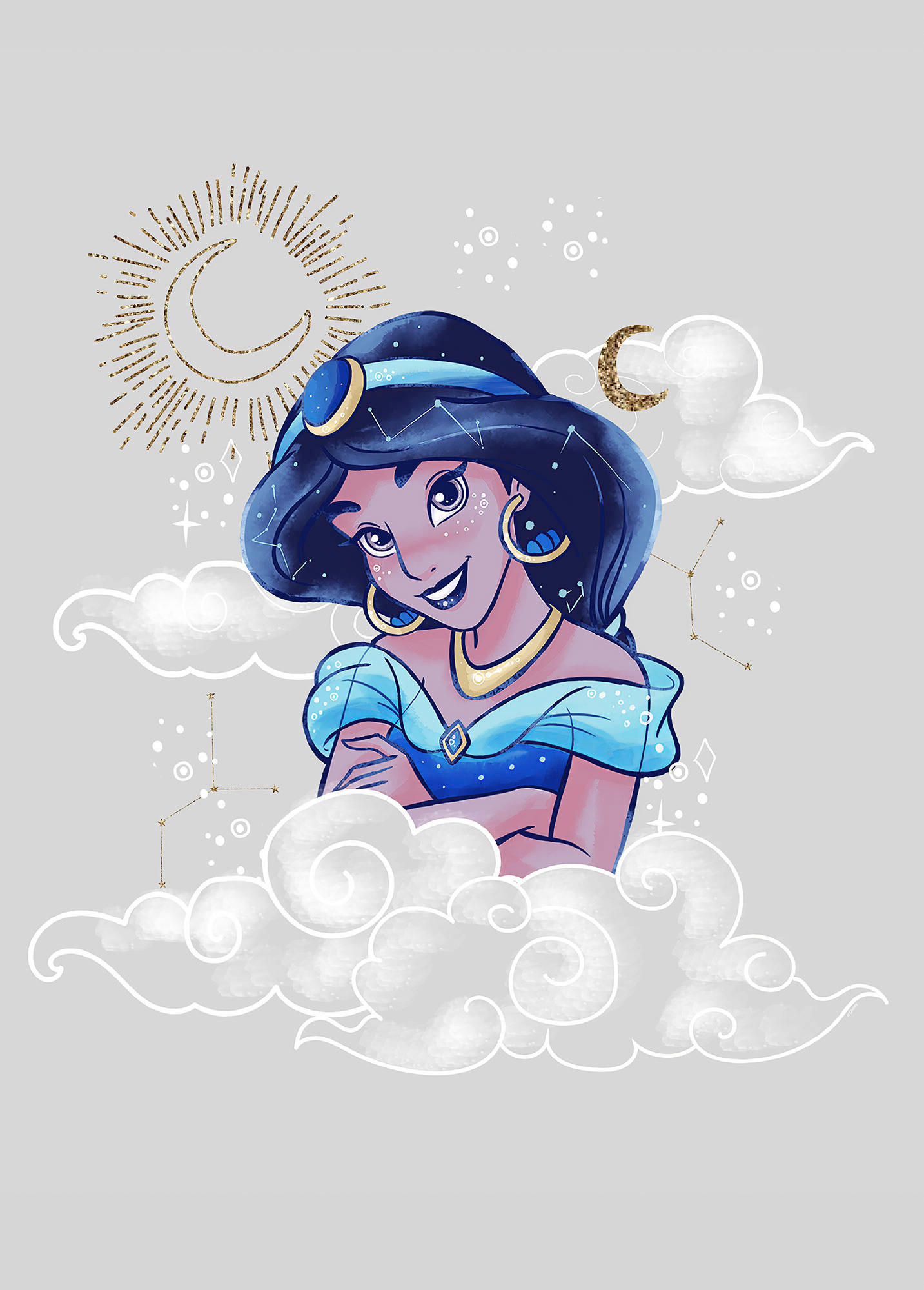 Komar Poster Jasmin Clouds Disney B/L: ca. 50x70 cm günstig online kaufen