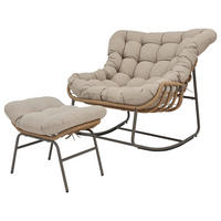 POCOline Gartenstuhl braun Stahl Schaukelstuhl_mit_Hocker - braun/beige - POCOline