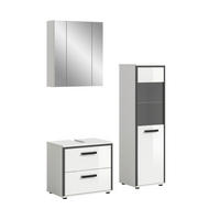 Badblock KOJAK weiß Hochglanz anthrazit grau B/H/T: ca. 115x188x37 cm KOJAK - weiß/anthrazit (115,00/188,00/37,00cm) - xonox.home