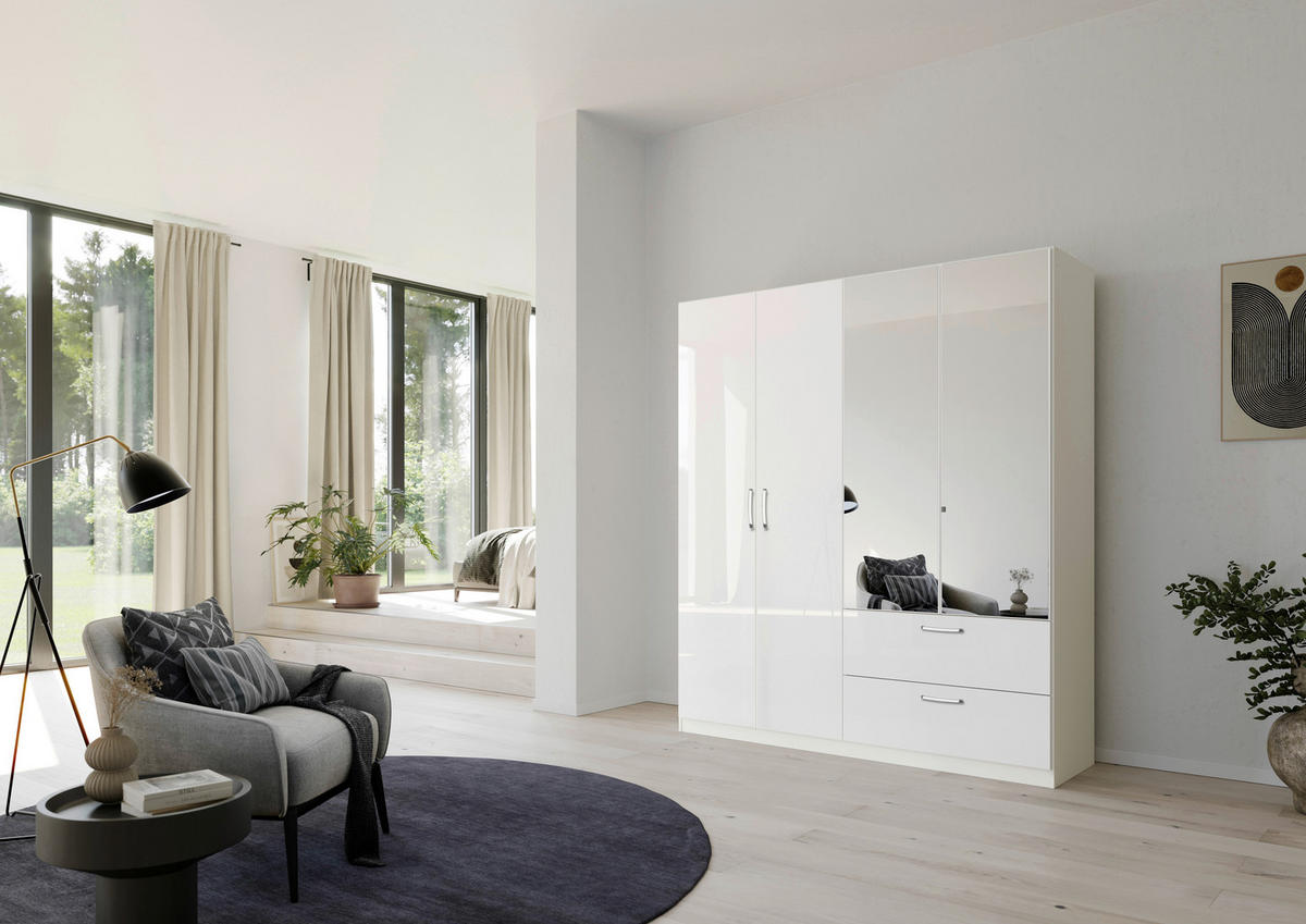 Kleiderschrank Quadra weiß B/H/T: ca. 180x210x54 cm Quadra - weiß (180,00/210,00/54,00cm)