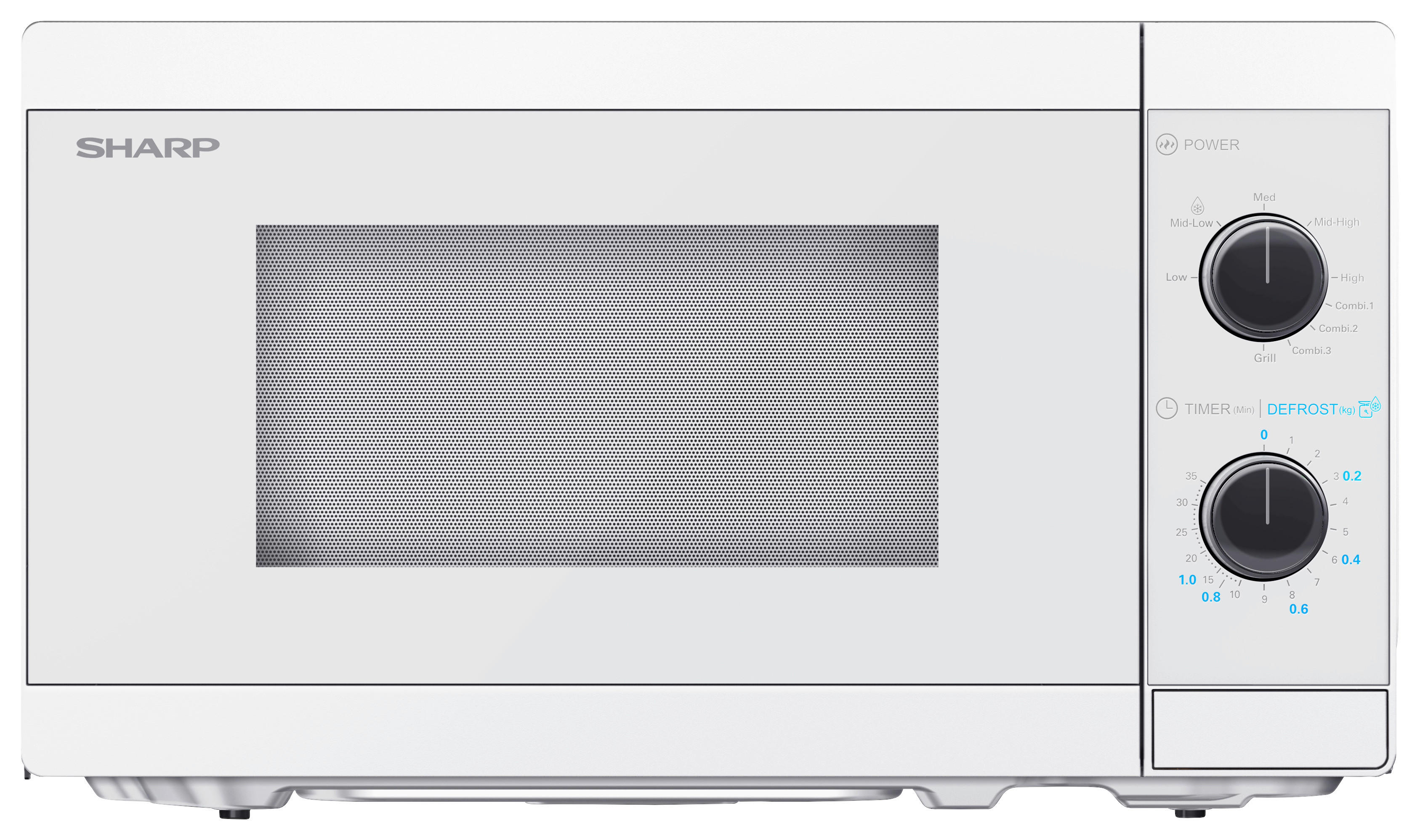 Sharp Mikrowelle mit Grill weiß Kunststoff B/H/T: ca. 44x25,8x34,4 cm Mikrowelle YC-MG01E-C Sharp - weiß (44,00/25,80/34,40cm) - Sharp