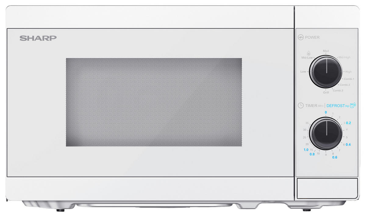 Sharp Mikrowelle mit Grill weiß Kunststoff B/H/T: ca. 44x25,8x34,4 cm Mikrowelle YC-MG01E-C Sharp - weiß (44,00/25,80/34,40cm) - Sharp