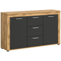 Sideboard Jam Eiche Wotan Nachbildung grau B/H/T: ca. 125x80x35 cm Jam - Eiche/grau (125,00/80,00/35,00cm) - xonox.home