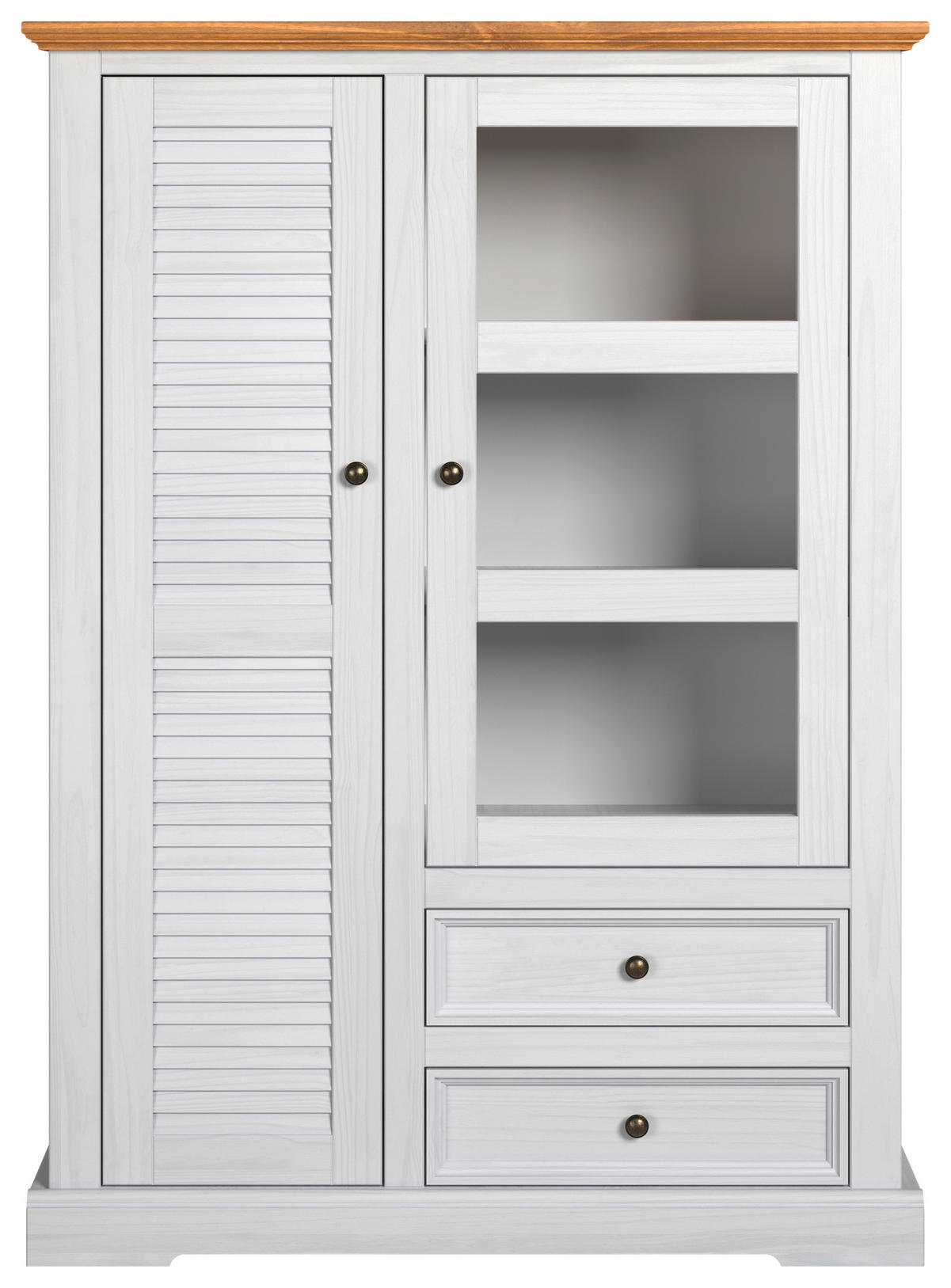 Highboard Breda B/H/T: ca. 114x156x42 cm Breda - weiß/honig (114,00/156,00/42,00cm)